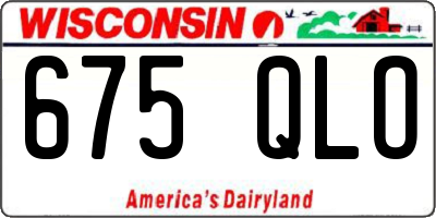 WI license plate 675QLO