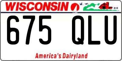 WI license plate 675QLU