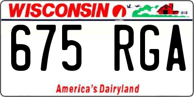 WI license plate 675RGA