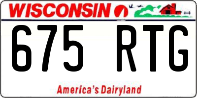 WI license plate 675RTG