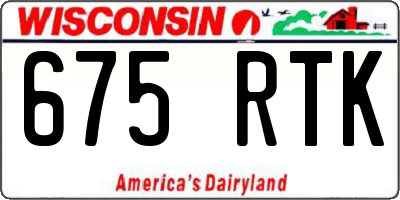WI license plate 675RTK