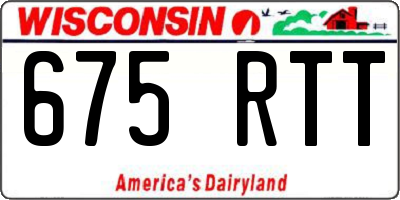 WI license plate 675RTT