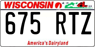 WI license plate 675RTZ