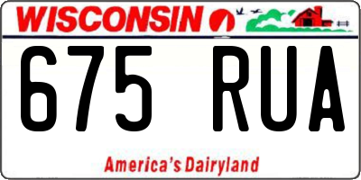 WI license plate 675RUA