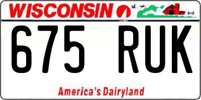 WI license plate 675RUK