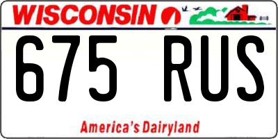 WI license plate 675RUS