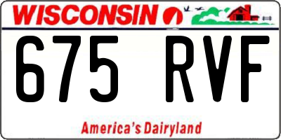 WI license plate 675RVF