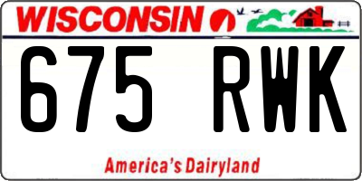 WI license plate 675RWK