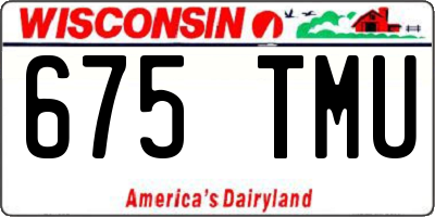 WI license plate 675TMU