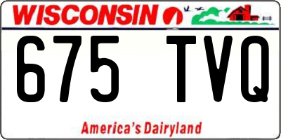 WI license plate 675TVQ