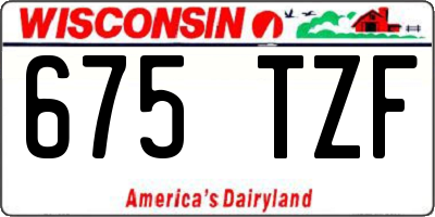 WI license plate 675TZF