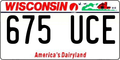 WI license plate 675UCE