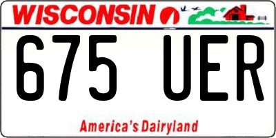 WI license plate 675UER