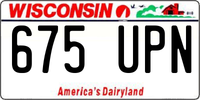 WI license plate 675UPN