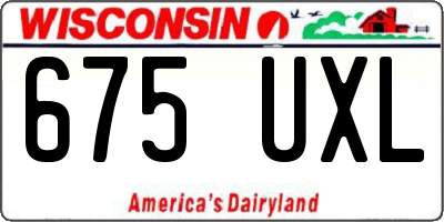 WI license plate 675UXL