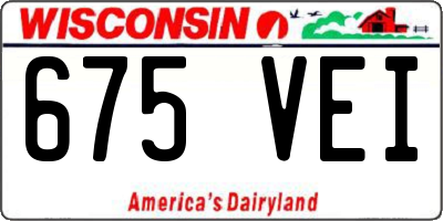 WI license plate 675VEI