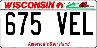 WI license plate 675VEL