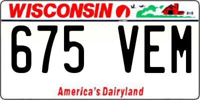 WI license plate 675VEM