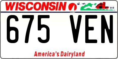 WI license plate 675VEN