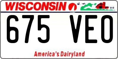 WI license plate 675VEO