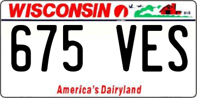 WI license plate 675VES
