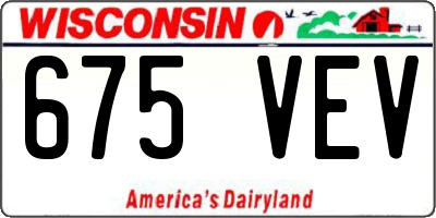 WI license plate 675VEV