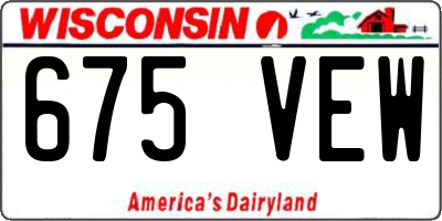 WI license plate 675VEW
