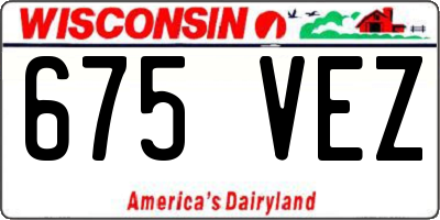 WI license plate 675VEZ
