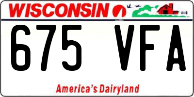 WI license plate 675VFA
