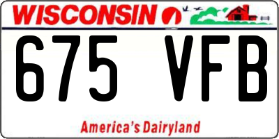 WI license plate 675VFB