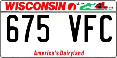 WI license plate 675VFC
