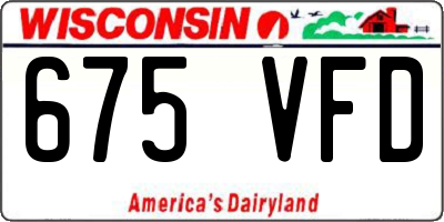 WI license plate 675VFD
