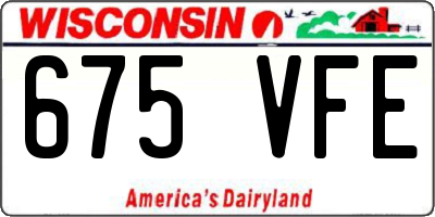 WI license plate 675VFE
