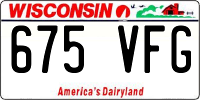 WI license plate 675VFG