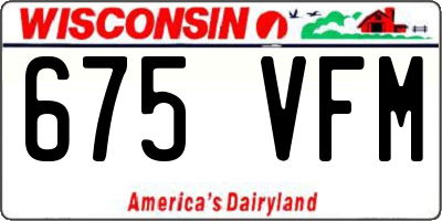 WI license plate 675VFM