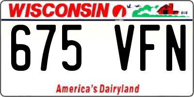 WI license plate 675VFN
