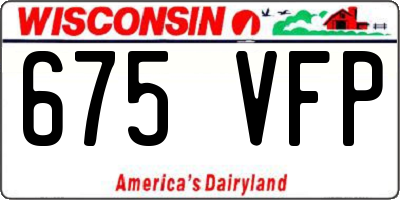 WI license plate 675VFP