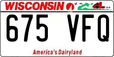 WI license plate 675VFQ
