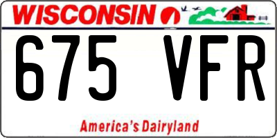 WI license plate 675VFR
