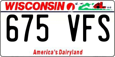 WI license plate 675VFS