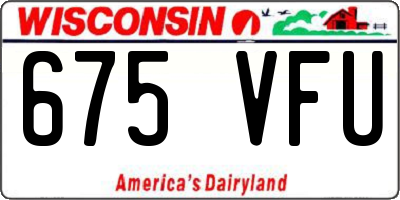 WI license plate 675VFU