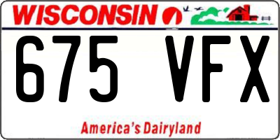 WI license plate 675VFX