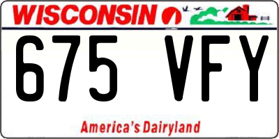 WI license plate 675VFY