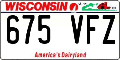 WI license plate 675VFZ