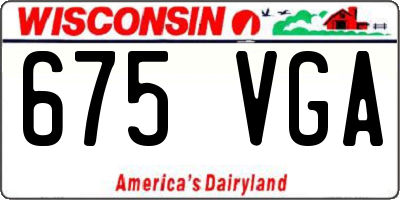 WI license plate 675VGA