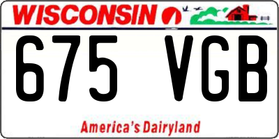 WI license plate 675VGB