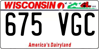 WI license plate 675VGC
