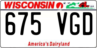 WI license plate 675VGD