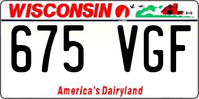 WI license plate 675VGF