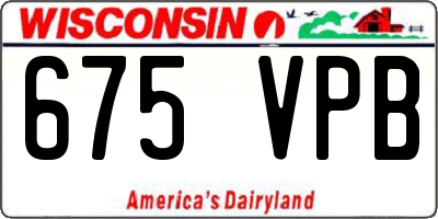 WI license plate 675VPB